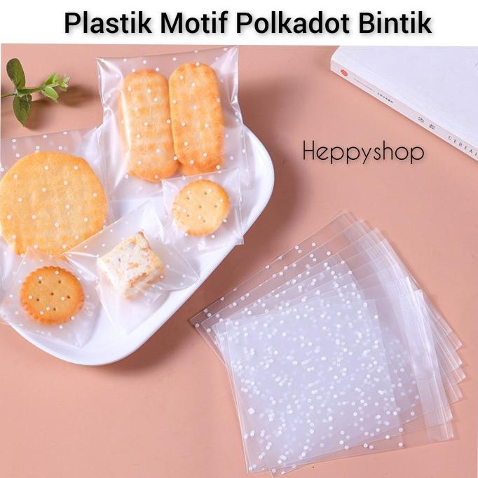 

cusss order] Plastik Motif Polkadot Bintik Bungkus Kantong Kue Biskuit Cookies