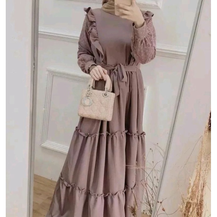 Baju Dress Wanita Jumbo Mix Tile Doti Import