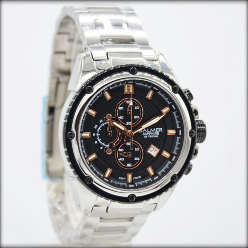BALMER JAM TANGAN ORIGINAL B.7847 MS FASHION CHRONOGRAPH BLACK SILVER
