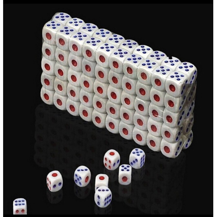 Dadu Mainan PVC Dice Board games Dot Domino Kartu Uno 18mm 