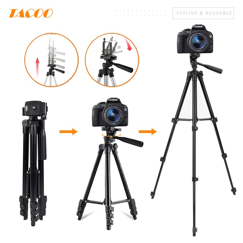 

Tacoo Tripod HP Camera Extendable Portable Stand + Phone Holder Smartphone Kamera Universal GoPro