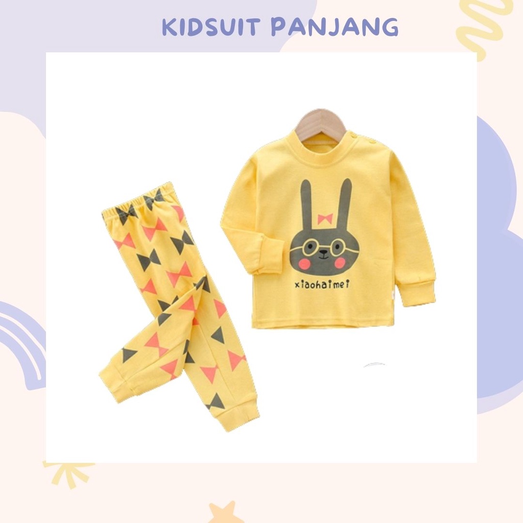 HappyOliver KIDS SUIT PIYAMA PANJANG Setelan Anak Bahan Kaos Celana Berkualitas Import cewek cowok H1A