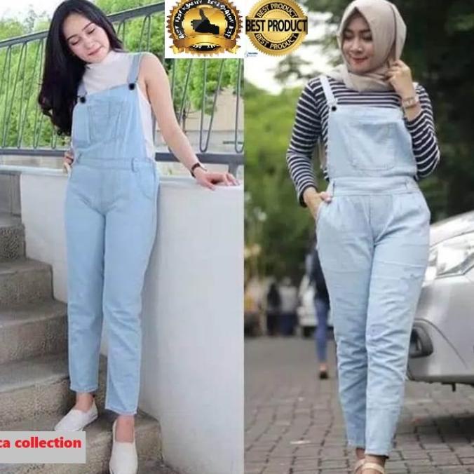 Setelan Jumpsuit Jeans / Baju Kodok / Jumpsuit Cewek Denim