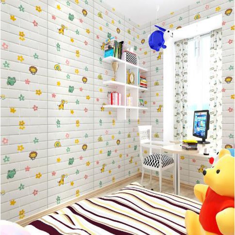 Monsoon - Wallpaper Dinding Foam 3D Motif Batu Bata / Waterproof (77x70CM)