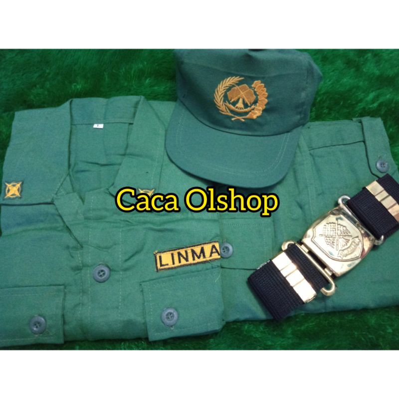 Baju Hansip Linmas Seragam Setelan + Kopel Topi