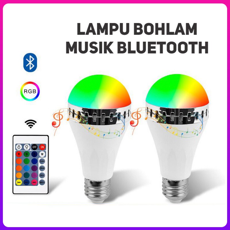 COD✨Speaker bluetooth wireless lampu music LED RGB bohlam speaker