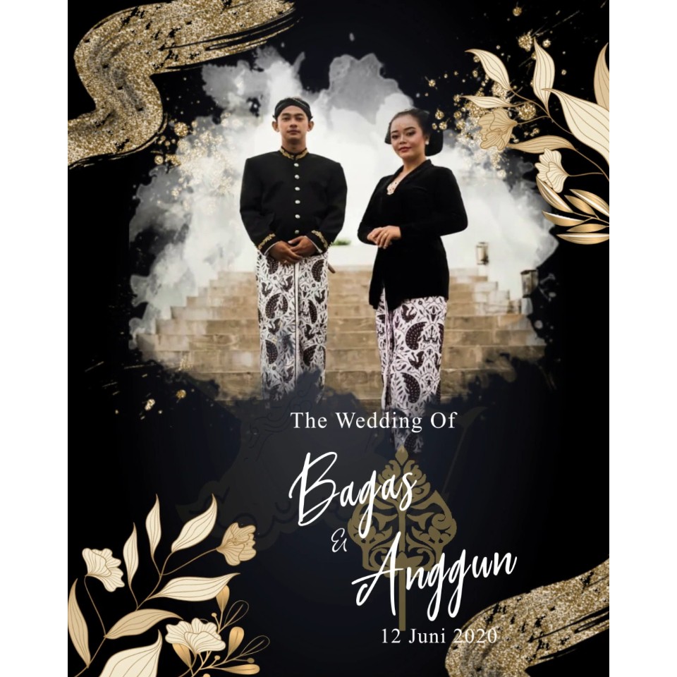 Undangan Digital Video Pernikahan Adat Jawa Gold Black Modern Elegant Terlaris