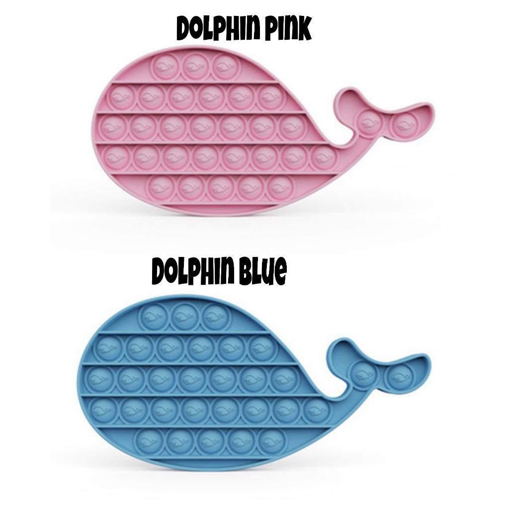 POP IT Fidget Toy mainan untuk penghilang stres pada anak Push bubble toy READY-Dolphin Rndm 1pc