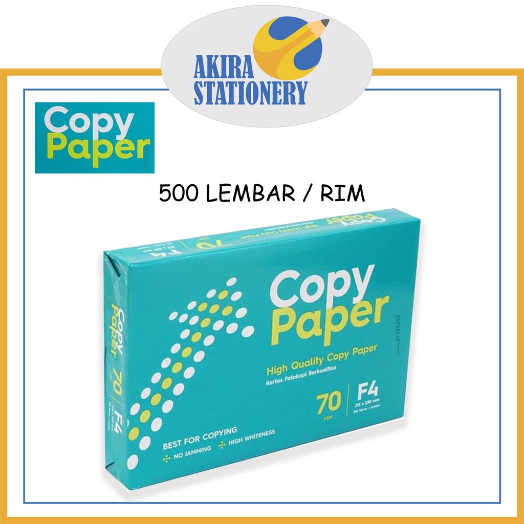 

Kertas Hvs F4 75 Gsm COPY PAPER / Kertas Foto Copy Folio Putih 75 Gram - FotoCopy 1 RIM ( 500 Lembar )