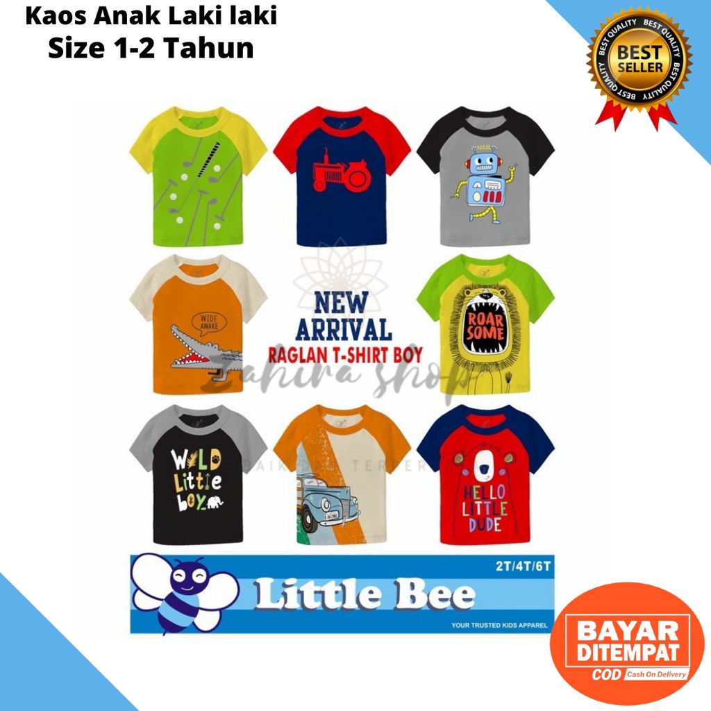 Baju Kaos Pakaian  Atasan Anak Laki laki Lucu 1 - 2 Tahun