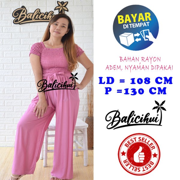 Balicihui Jumpsuit Sabrina Wanita Jumpsuit Panjang Sabrina jamsuit Sabrina Bali Jumpsuit Fit to XL