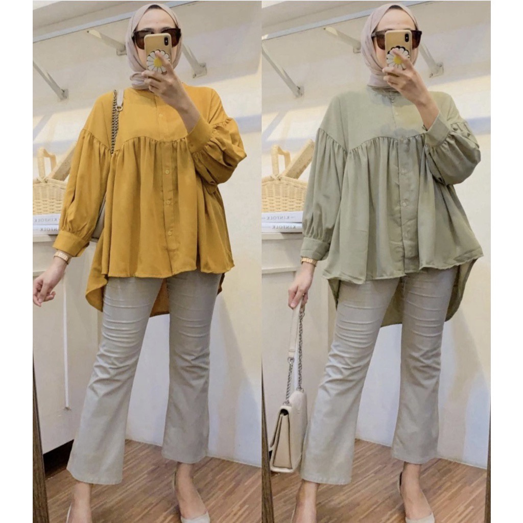 BEFAST - ZFS OOTD Wanita Blus MADA / MIFTA BLOUSE KEMEJA WANITA BUSUI FRIENDLY RAMPEL / Blouse Wanita Casual / Blouse Polos Formal / Atasan Lengan Panjang / Fashion Kerja / OOTD Remaja Keluaran Terbaru