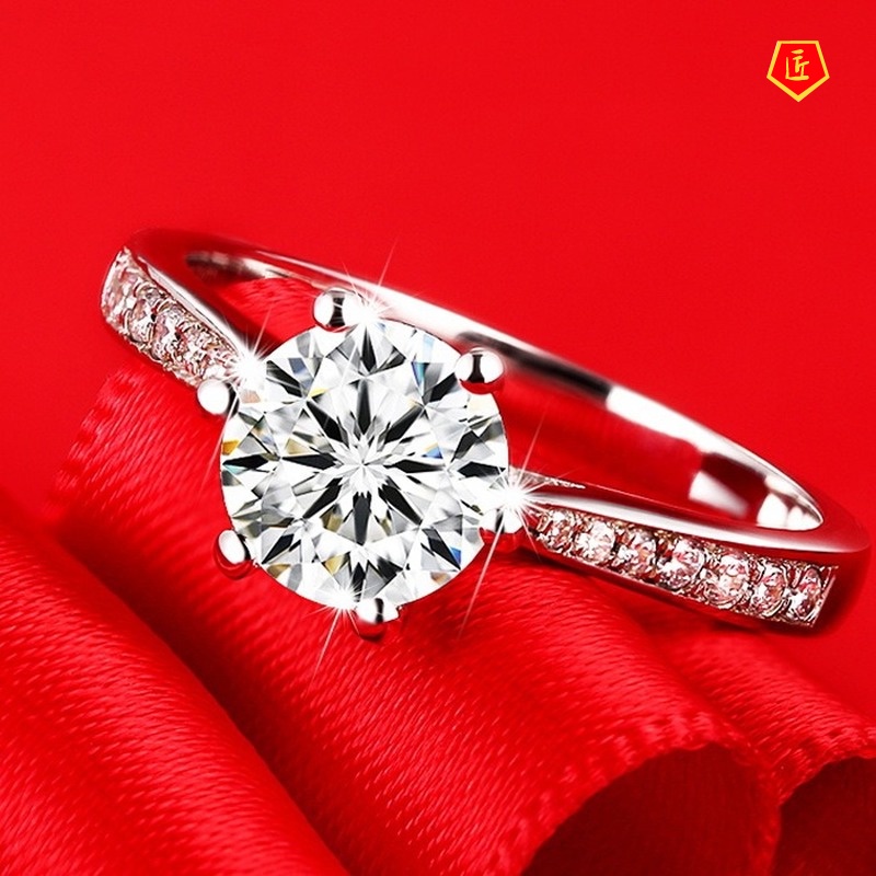 [Ready Stock]Korean Style Simple Classic Silver Diamond Ring