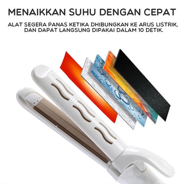 Catokan Rambut Wanita 2in 1 Hair Curler Hair Straightener SHS002