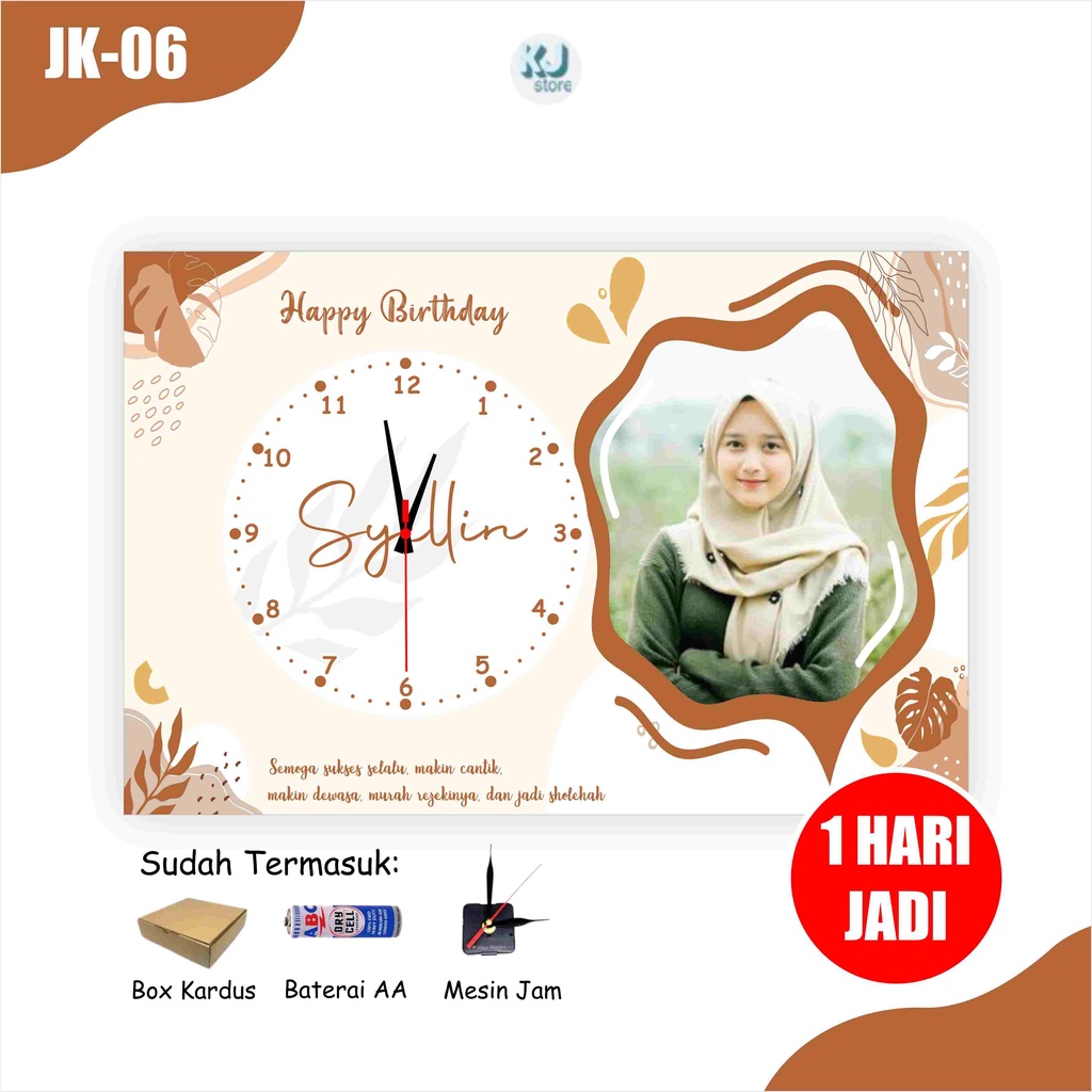 Jam Dinding Kado Pernikahan Wedding Hadiah Tunangan Couple Pasangan Kotak Custom Nama Foto Ulang Tahun Birthday Kado Wisuda Graduation Cetak Foto pengantin wedding Cepat Murah Unik ukuran 20x30cm Untuk Teman Sahabat Kampus Kuliah Lucu Kayu