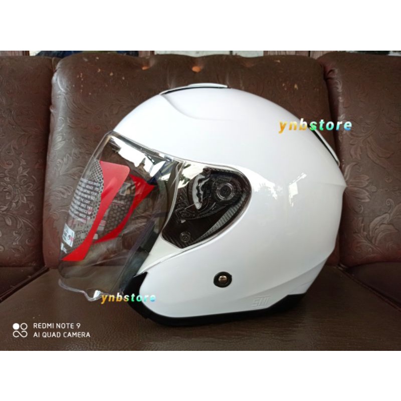 helm kyt kyoto r solid polos white putih original limited   helm kyoto r putih