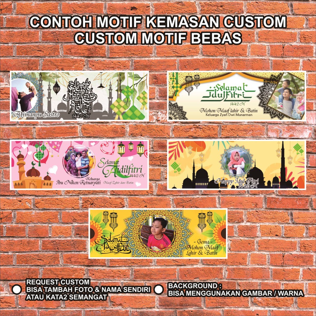 

(Isi 12 Pcs)KEMASAN BINGKISAN TAS SNACK PLASTIK THR LEBARAN CUSTOM TEMA B