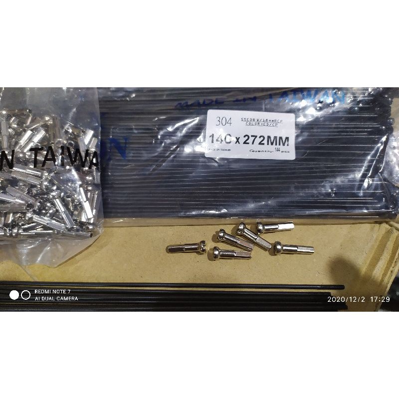 Jari jari, Jeruji sepeda 27,5 panjang 272mm stainless satuan.  Jeruji, Spoke sepeda 27,5 panjang 272