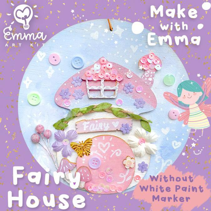

Make With Emma Art Kit: Rainbow Fairy House Craft BONUS white marker - No Marker