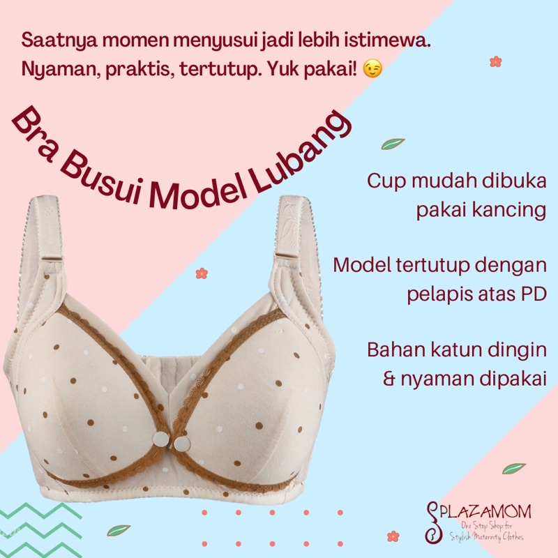 Bra menyusui / BH busui Bukaan Cup Samping Model Dalam Lubang Tanpa Kawat Nyaman Stylish - PBH304M