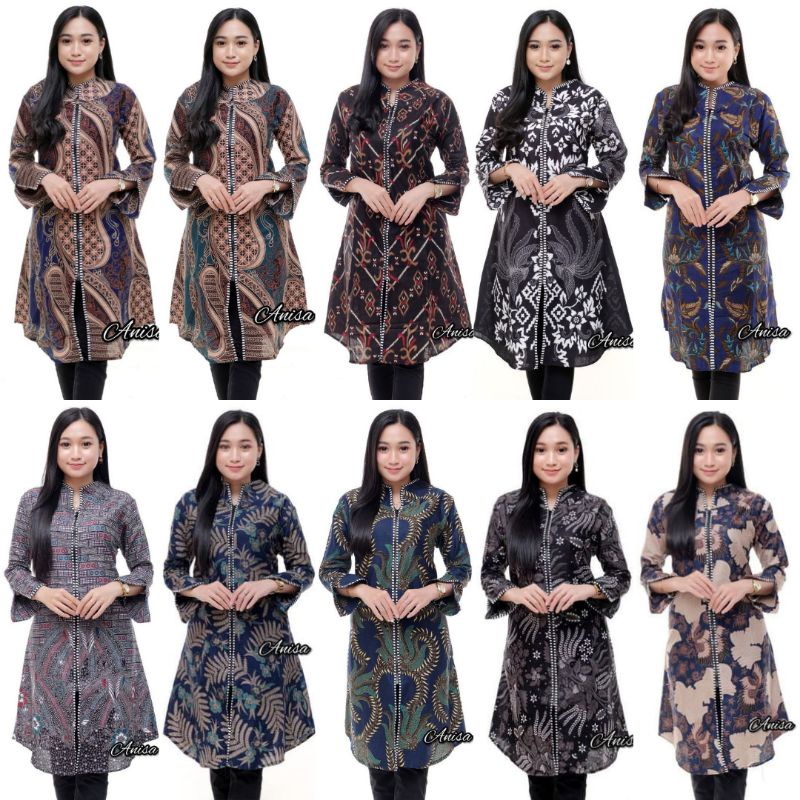 BISA COD M L XL XXL Jumbo //Batik Wanita Ghadistore // Baju batik wanita// TUNIK BATIK WANITA// TUNIK ZIPER// TUNIK