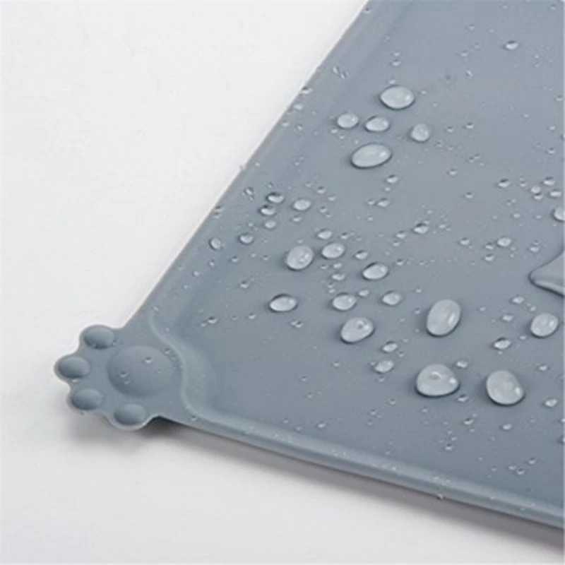 Matras Tempat Makan Kucing Anjing Pet Food Mat Dog Cat Bahan Silicone Karpet Lantai Waterproof Berkualitas