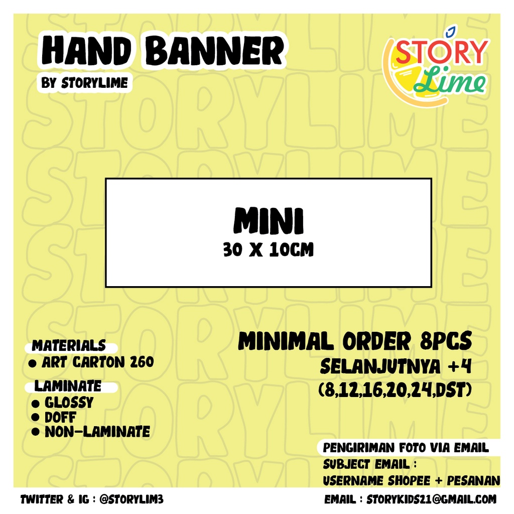 Cetak Handbanner (Medium, Mini)