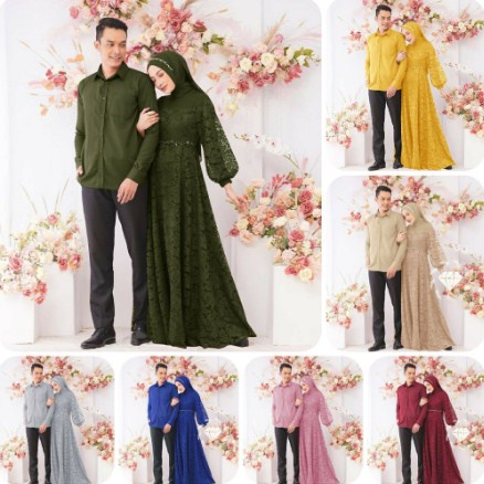 GAMIS COUPLE GAMIS KELUARGA GAMIS PESTA BRUKAT CORNELI GAMIS PREMIUM MUTIARA/GAMIS COUPLE BROKAT MUT