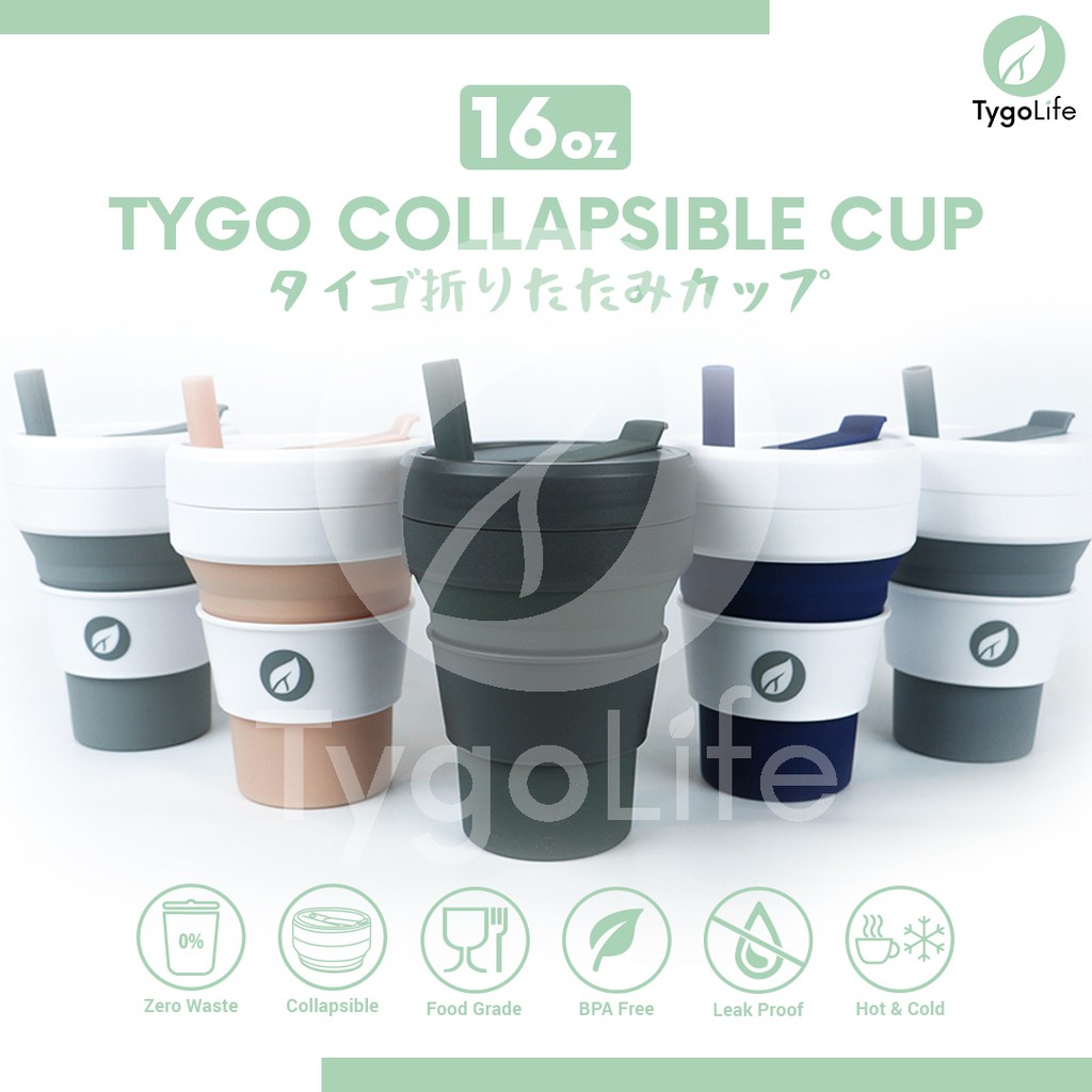 Original Tygo Collapsible Travel Cup Tumbler 16oz Tanpa Logo Stojo Gelas Tumbler Lipat Silikon Shopee Indonesia