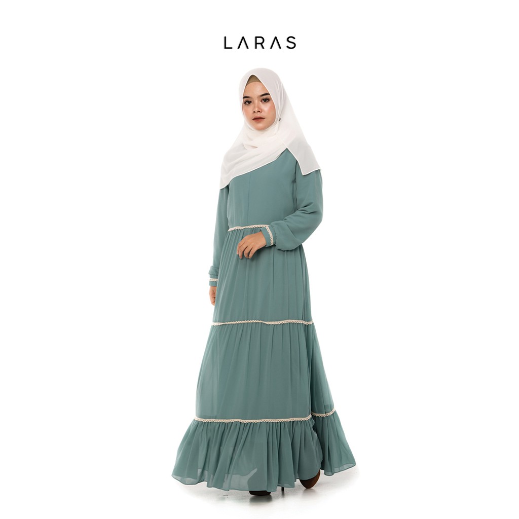 Baju Gamis Dress Ceruty Babydoll Wanita Busui Premium Mewah Fashion Muslim Warna Biru Wardah