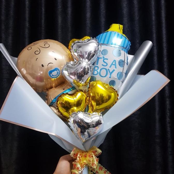 BALON BABY SHOWER/ BOUQUET BALLOON/ BUKET PARCEL BALON BABY BOY