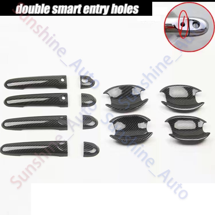 Penutup Mangkok Gagang Pintu Mobil Pola Serat Karbon Mobil Untuk Nissan March/Almera/Note/sunny 2011-2019 Auto Handle Protection Decoration Sticker