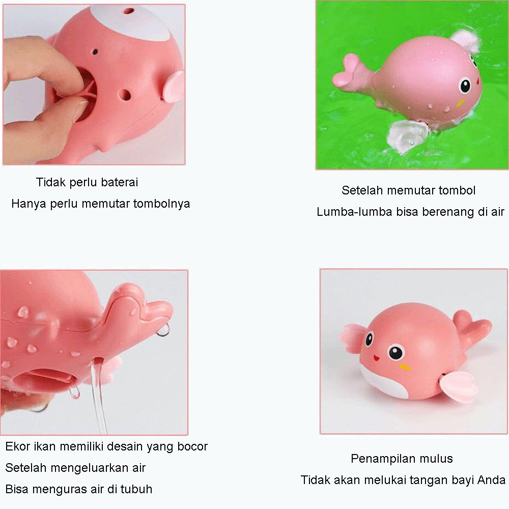 LAKOE  Mainan Mandi Anak Bayi Bentuk dalfin / bath toy bayi-7