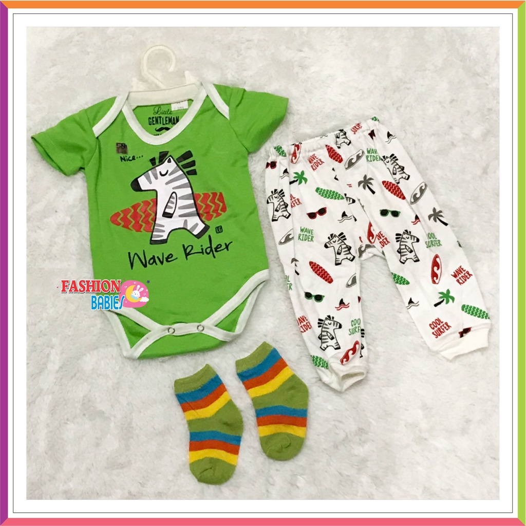 ❤ Fashionbabies ❤ SET JUMPER LEGGING KAOSKAKI 3IN1 / SET NEWBORN / BABY GIFTSET / LITTLE GENTLEMEN