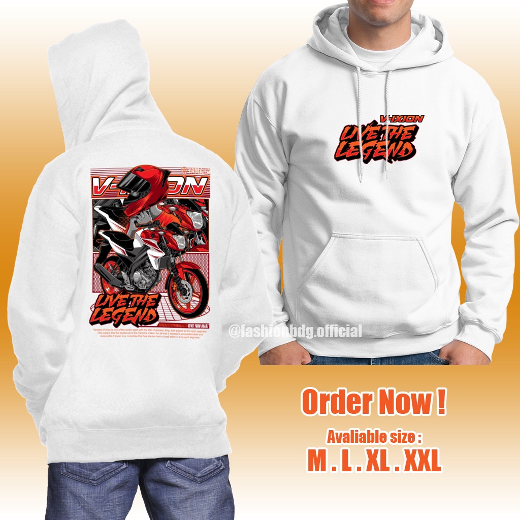 Jaket Motor Vixion Yamaha Sweater Hoodie V-ixion Distro Keren Terbaru Terlaris