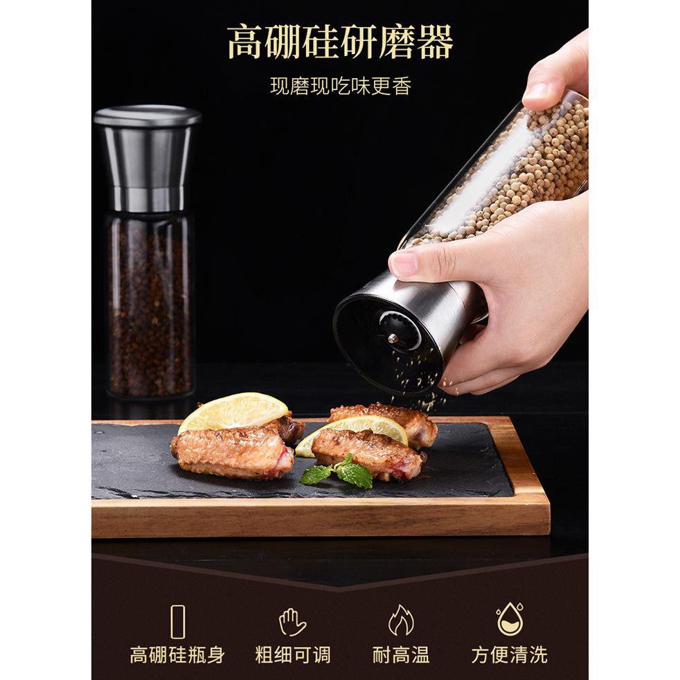 GS8 Penggiling Biji Lada Manual Spice Pepper Mill Grinder Penghancur Lada 270ml 120ml SSGP SS304 Leten Silver