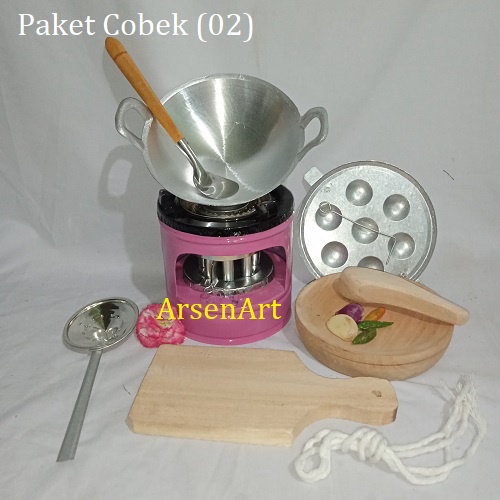 Kitchen Set - Mainan Masak Masakan Anak Perempuan Paket Cobek 02 Real Pict 7 Barang Kompor Minyak Warna Bisa Pilih