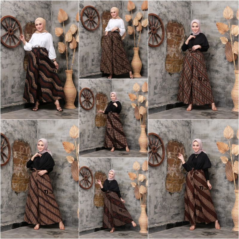 KULOT BATIK WANITA PEKALONGAN SOGAN MOTIF BATIK JARIK LAWASAN CULLOTES PANTS MURAH KULOT BATIK