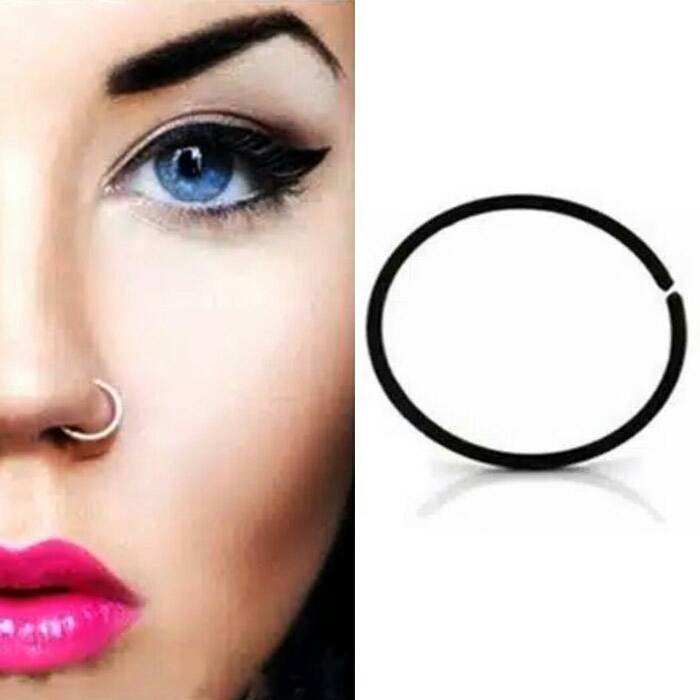 ANTING HIDUNG - HITAM 1 pcs Tanpa Tindik AKSESORIS india fashion murah