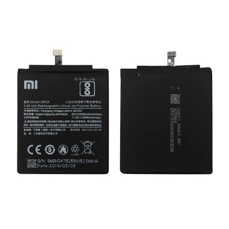 BATERAI XIAOMI REDMI 5A REDMI5A BN 34 BN34