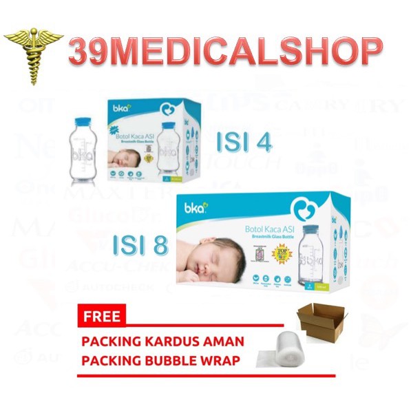 BOTOL ASI KACA BKA ISI 4 - BOTOL ASI KACA BKA ISI 8 - BPA FREE - BKA NEW MODEL