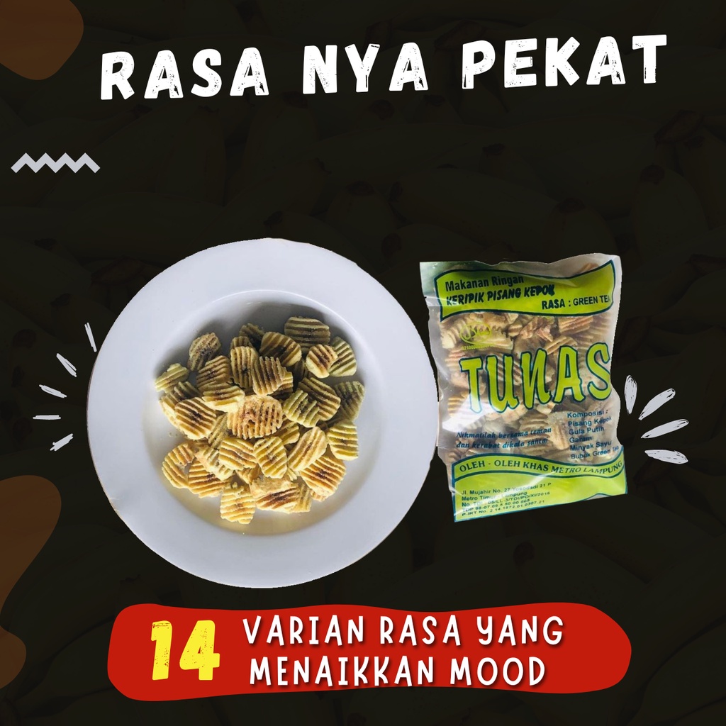 

Makanan Ringan Keripik Pisang Rasa GREEN TEA Khas Lampung Snack Makanan Ringan Kripik Pisang Kepok Aneka Rasa