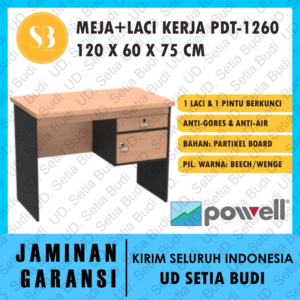 Meja Kantor + Laci Powell Three PDT 1260