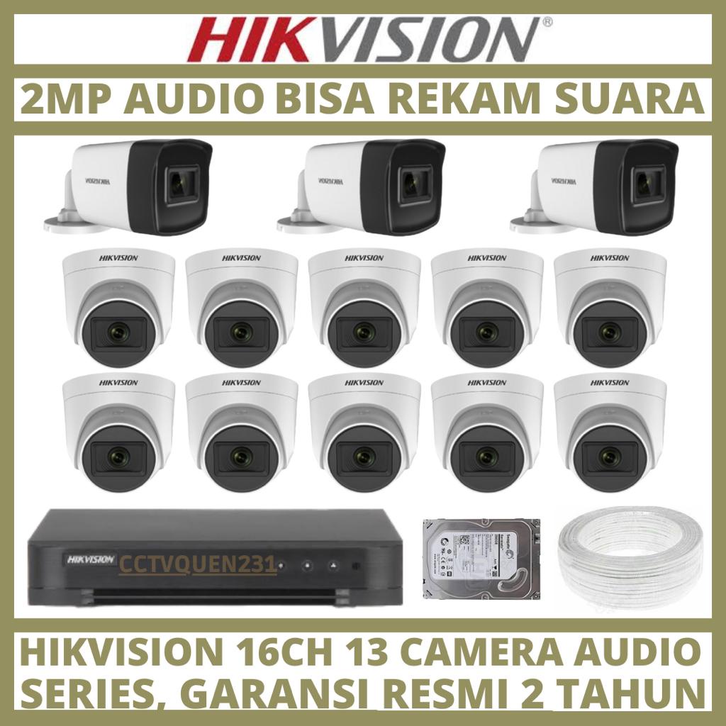 PAKET CCTV HIKVISION 2MP 16 CHANNEL 13 CAMERA TURBO HD KAMERA CCTV