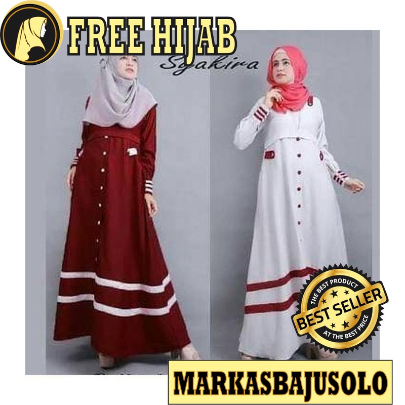 SYAKIRA GAMIS BUSUI RESLETING DEPAN BALOTELLI / GAMIS SYARI MURAH BRUKAT PLISKET BROKAT JUMBO ANAK