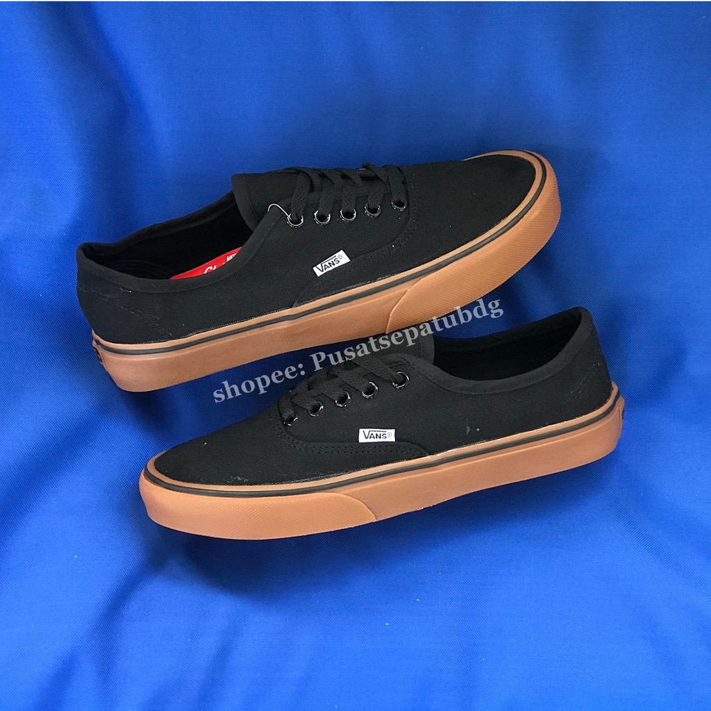 VANS AUTHENTIC BLACK GUM HITAM