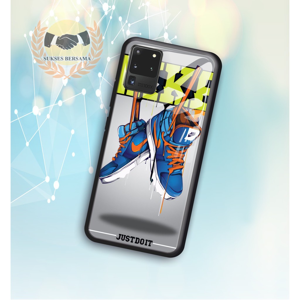 Back case glass NIKE Samsung J2prime G530prime A10 A20 A30 A20s A50 A50s A21s A01 A11 M11 A31 BSB954