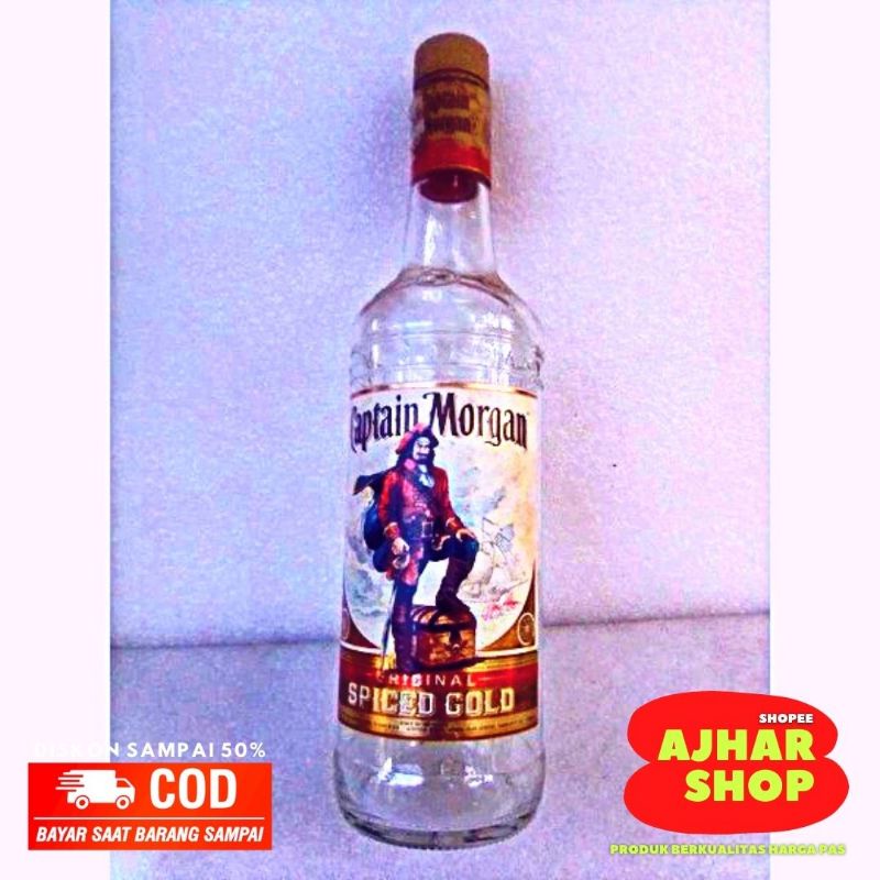 Botol sisa minuman bekas CAPTAIN MORGAN 750 mL