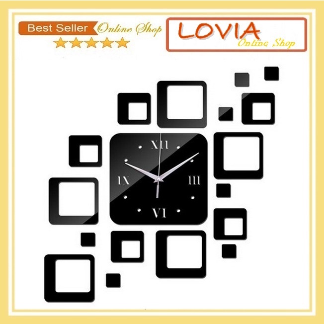 DIY Jam Dinding Tempel Analog Ukuran Besar Model Kotak