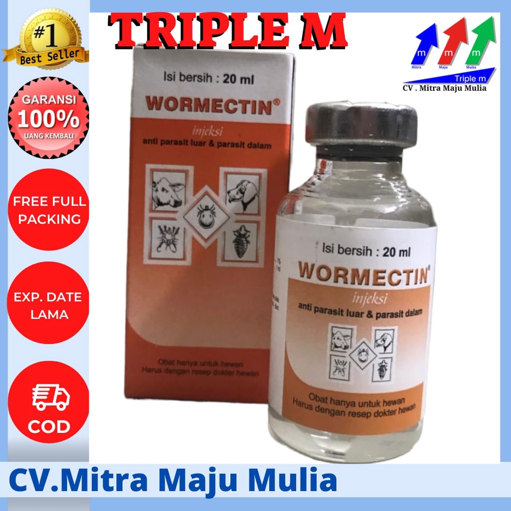 Wormectin 20 ml Obat Kutu Caplax Parasit Tungau Hewan Medion